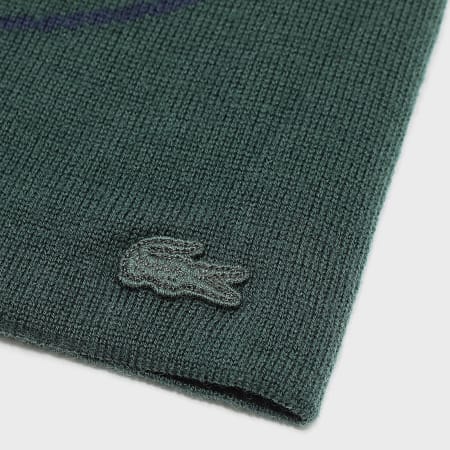Lacoste - Bonnet Big Logo Crocodile Vert Foncé