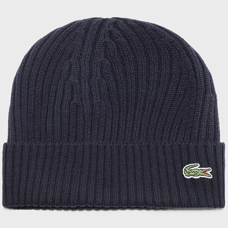 Lacoste - Bonnet Logo Brodé Crocodile Bleu Marine