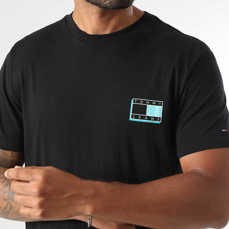 Tommy Jeans - Tee Shirt Slim Pop Color Flag 1577 Noir