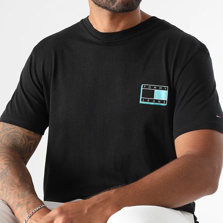 Tommy Jeans - Tee Shirt Slim Pop Color Flag 1577 Noir