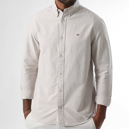 Tommy Jeans - Camisa Oxford Manga Larga 1298 Beige