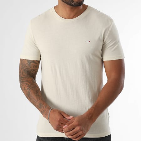 Tommy Jeans - Lot De 3 Tee Shirts Slim 1579 Blanc Beige Noir