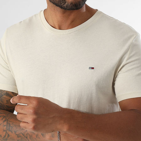 Tommy Jeans - Lot De 3 Tee Shirts Slim 1579 Blanc Beige Noir