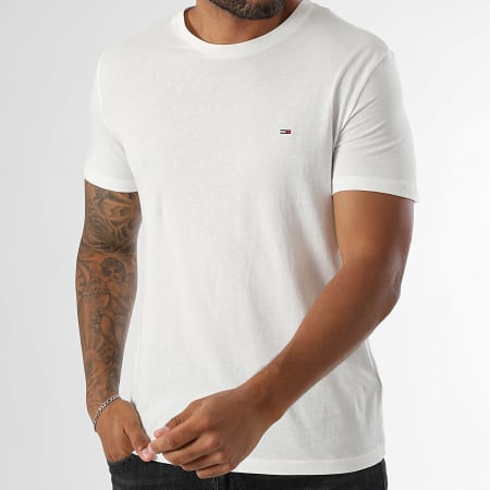 Tommy Jeans - Lot De 3 Tee Shirts Slim 1579 Blanc Beige Noir