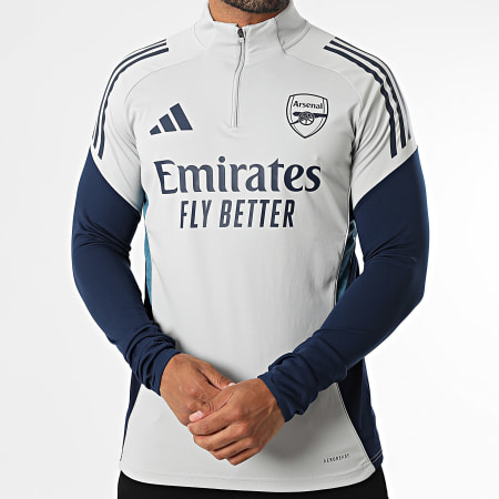 Adidas Sportswear - Arsenal FC JJ1816 Grey Navy Stripe Zip Collar