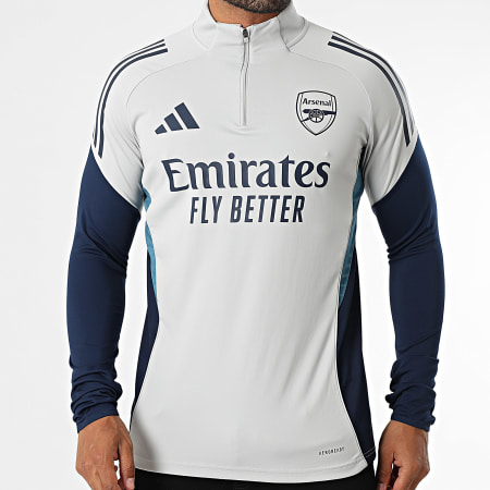 Adidas Sportswear - Sweat Col Montant Zippé A Bandes Arsenal FC JJ1816 Gris Bleu Marine