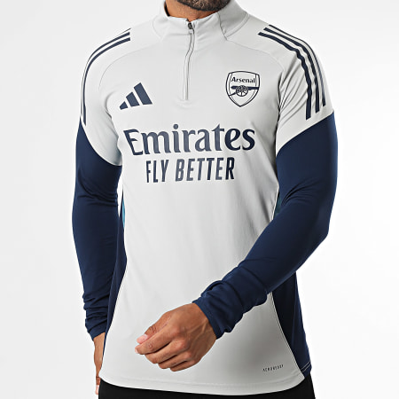 Adidas Sportswear - Sweat Col Montant Zippé A Bandes Arsenal FC JJ1816 Gris Bleu Marine
