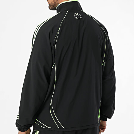 Adidas Sportswear - Ensemble De Survetement A Bandes Teamgeist JW5866 JW5869 Noir Vert Fluo