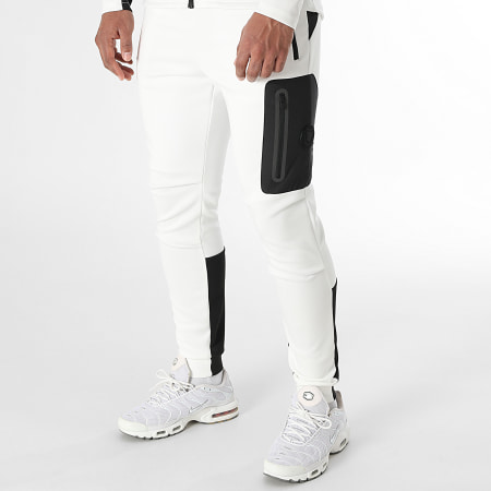 Comme Des Loups - Ensemble Veste Zippée Capuche Et Pantalon Jogging Turbo Blanc Noir