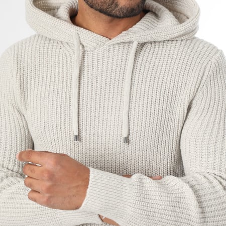 LBO - 2020 Sudadera grande de punto con capucha Gris claro