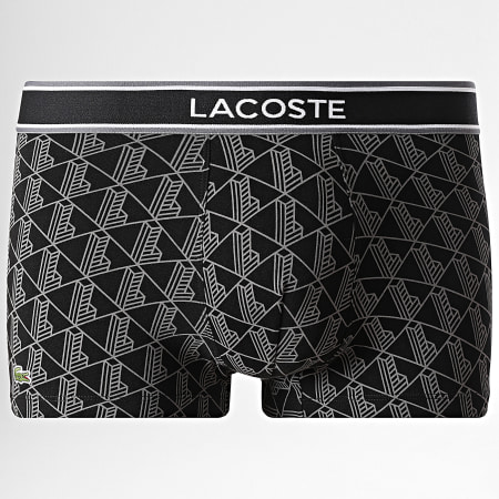 Lacoste - Lot De 3 Boxers Logo Brodé Crocodile Noir