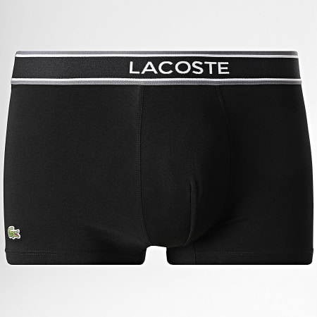 Lacoste - Lot De 3 Boxers Logo Brodé Crocodile Noir