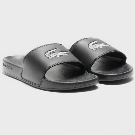 Lacoste - Claquettes Femme Serve Slide 0.0 Logo Noir