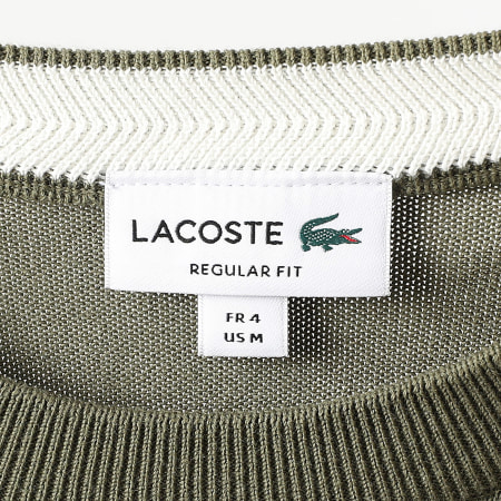 Lacoste - Pull Logo Brodé Crocodile Regular Fit Vert Kaki