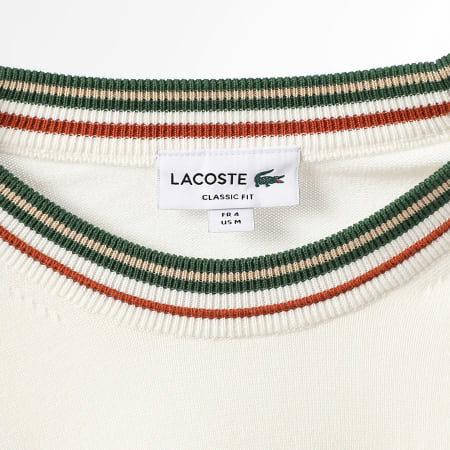 Lacoste - Pull Logo Brodé Crocodile Blanc