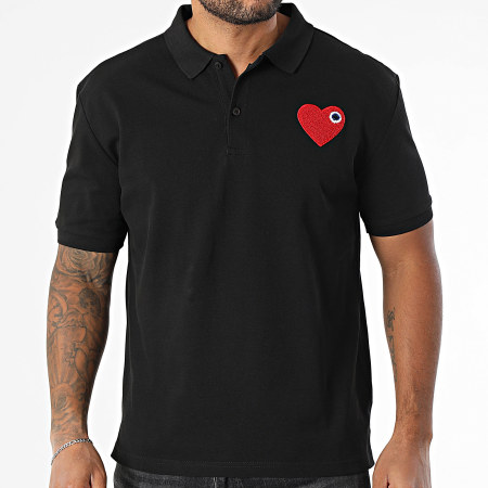 ADJ - Polo Manches Courtes Coeur Chic 825 Noir Rouge