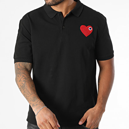 ADJ - Polo Manches Courtes Coeur Chic 825 Noir Rouge