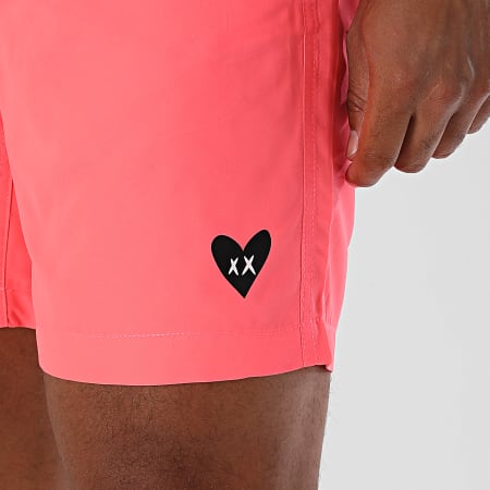 Luxury Lovers - Short De Bain Small Heart Rose Fluo Noir
