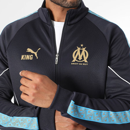 Puma - Sweat Zippé OM King Anthem 781557 Bleu Marine