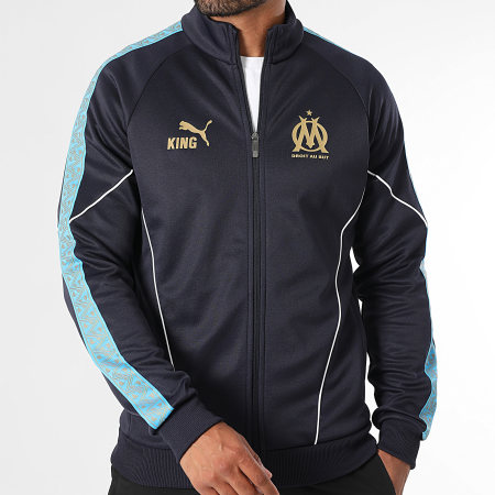 Puma - Sweat Zippé OM King Anthem 781557 Bleu Marine