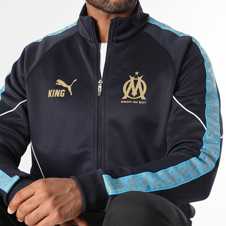 Puma - Sweat Zippé OM King Anthem 781557 Bleu Marine