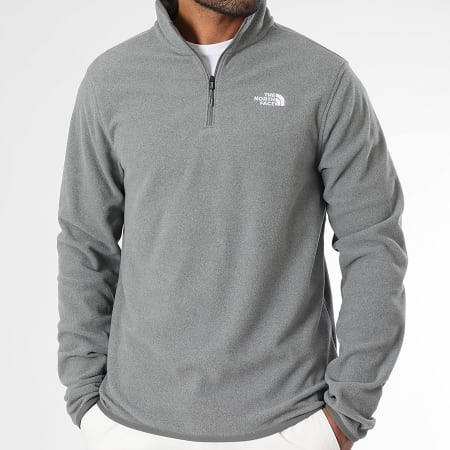 The North Face - Sweat Polaire Col Zippé Glacier Fleece A8D0Q Gris