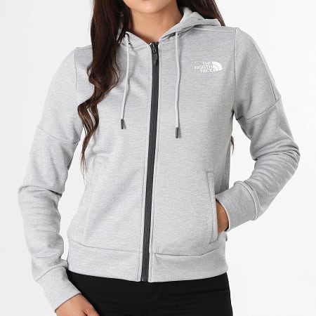 The North Face - Sweat Zippé Capuche Femme Reaxion Feece A8CNR Gris Chiné