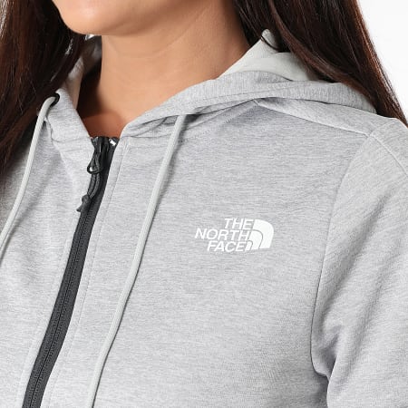 The North Face - Sweat Zippé Capuche Femme Reaxion Feece A8CNR Gris Chiné