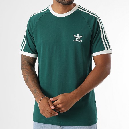 Adidas Originals - Tee Shirt 3 Stripes KA0471 Vert Bouteille Beige