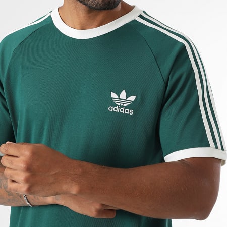 Adidas Originals - Tee Shirt 3 Stripes KA0471 Vert Bouteille Beige