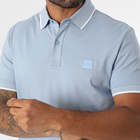 BOSS - Polo Manches Courtes Slim Passertip 50507699 Bleu Clair