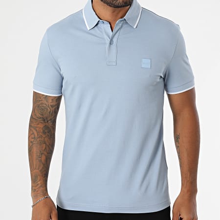 BOSS - Polo Manches Courtes Slim Passertip 50507699 Bleu Clair