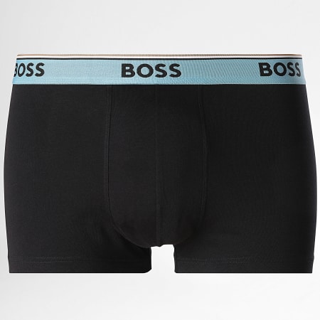 BOSS - Lot De 3 Boxers Power 50531684 Noir Vert Kaki Bleu Clair