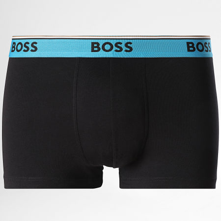 BOSS - Lot De 3 Boxers Power 50531684 Noir Vert Kaki Bleu Clair