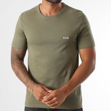 BOSS - Lot De 3 Tee Shirts 50532468 Vert Kaki Gris Anthracite Noir