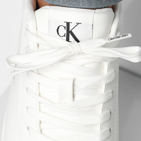 Calvin Klein - Classic Cupsole Mono Leather 1369 Bright White Black Sneakers