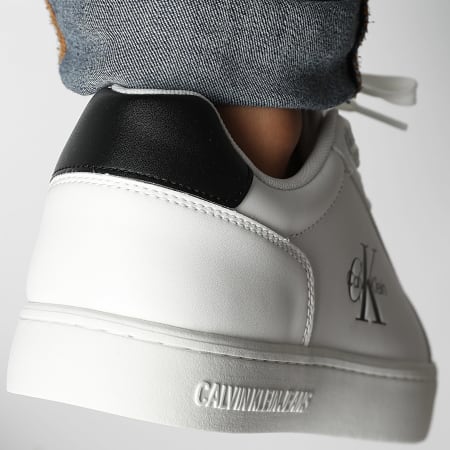 Calvin Klein - Classic Cupsole Mono Leather 1369 Bright White Black Sneakers