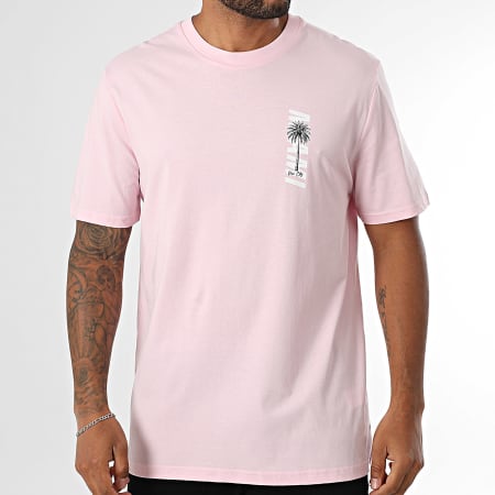 Luxury Lovers - Tee Shirt Oversize Large Chest Miami Palm Rose Blanc