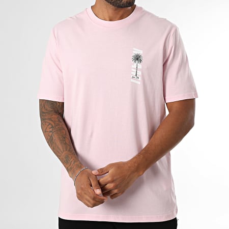 Luxury Lovers - Tee Shirt Oversize Large Chest Miami Palm Rose Blanc