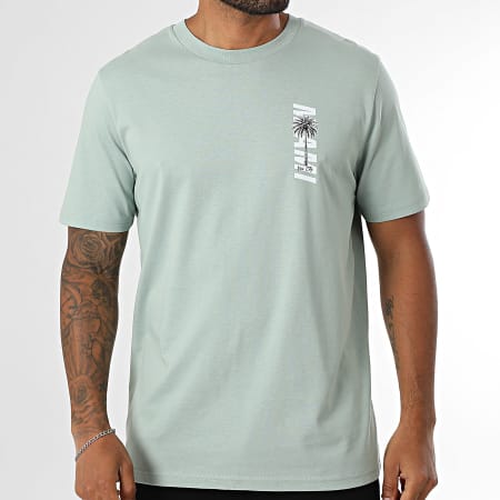 Luxury Lovers - Tee Shirt Oversize Large Pecho Miami Palm Verde Claro Blanco