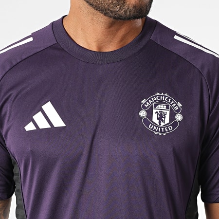 Adidas Sportswear - Maillot De Foot A Bandes Slim Manchester United Jersey JP3112 Violet Blanc