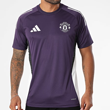 Adidas Sportswear - Maillot De Foot A Bandes Slim Manchester United Jersey JP3112 Violet Blanc