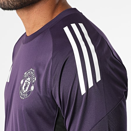 Adidas Sportswear - Maillot De Foot A Bandes Slim Manchester United Jersey JP3112 Violet Blanc