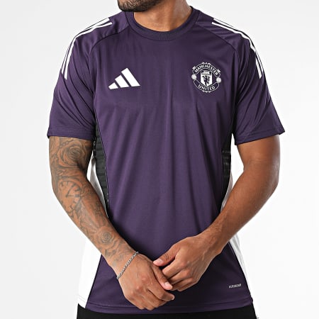 Adidas Sportswear - Maillot De Foot A Bandes Slim Manchester United Jersey JP3112 Violet Blanc