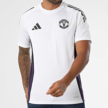 Adidas Sportswear - Maillot De Foot A Bandes Slim Manchester United Jersey JP3113 Blanc Violet