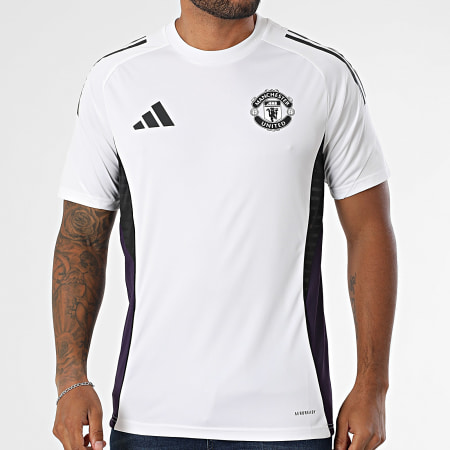 Adidas Sportswear - Maillot De Foot A Bandes Slim Manchester United Jersey JP3113 Blanc Violet