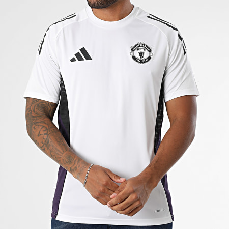 Adidas Sportswear - Maillot De Foot A Bandes Slim Manchester United Jersey JP3113 Blanc Violet