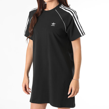 Adidas Originals - Dames Jurk Gestreept T-shirt JW2610 Zwart