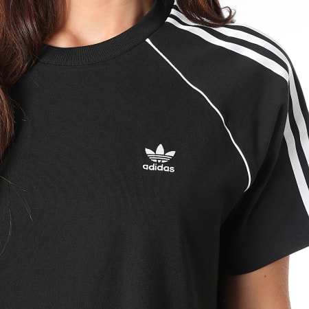Adidas Originals - Dames Jurk Gestreept T-shirt JW2610 Zwart