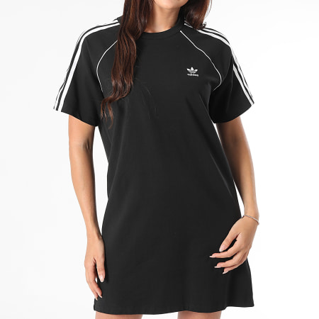 Adidas Originals - Dames Jurk Gestreept T-shirt JW2610 Zwart